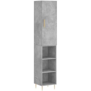 Highboard Concrete Grey 34.5x34x180 cm Engineered Wood Vidaxl Highboard Concrete Grey 34.5x34x180 cm Engineered Wood Vidaxl