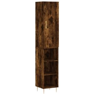 Highboard Smoked Oak 34.5x34x180 cm Engineered Wood Vidaxl Highboard Smoked Oak 34.5x34x180 cm Engineered Wood Vidaxl