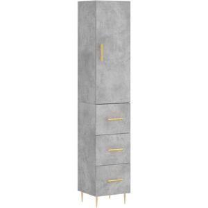Highboard Concrete Grey 34.5x34x180 cm Engineered Wood Vidaxl Highboard Concrete Grey 34.5x34x180 cm Engineered Wood Vidaxl