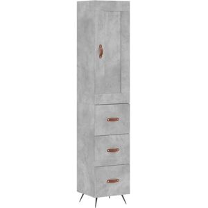 Highboard Concrete Grey 34.5x34x180 cm Engineered Wood Vidaxl Highboard Concrete Grey 34.5x34x180 cm Engineered Wood Vidaxl