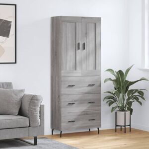 vidaXL Highboard Sideboard - Grey Sonoma - Sideboard with 3 Drawers vidaXL Highboard Sideboard - Grey Sonoma - Sideboard with 3 Drawers