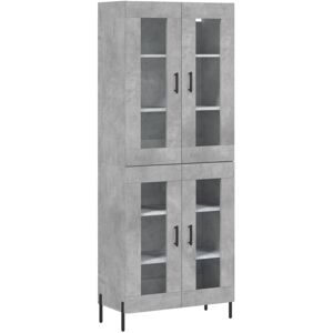 vidaXL Concrete Grey Highboard with 2 Glass Doors - Storage Cabinet vidaXL Concrete Grey Highboard with 2 Glass Doors - Storage Cabinet