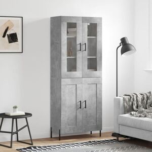 JINLEFU Highboard Concrete Grey 69.5x34x180 cm Engineered Wood vidaXL JINLEFU Highboard Concrete Grey 69.5x34x180 cm Engineered Wood vidaXL