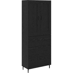Highboard 2 pcs Black Oak 69.5 x 34 x 180 cm Engineered Wood vidaXL Highboard 2 pcs Black Oak 69.5 x 34 x 180 cm Engineered Wood vidaXL