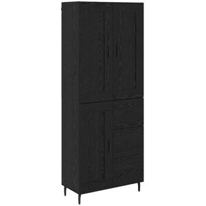 Highboard 2 pcs Black Oak 69.5 x 34 x 180 cm Engineered Wood vidaXL Highboard 2 pcs Black Oak 69.5 x 34 x 180 cm Engineered Wood vidaXL
