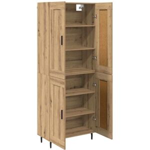 Highboard 2 pcs Artisan Oak Engineered Wood and Glass vidaXL Highboard 2 pcs Artisan Oak Engineered Wood and Glass vidaXL