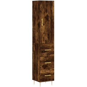 JINLEFU Highboard Smoked Oak 34.5x34x180 cm Engineered Wood vidaXL JINLEFU Highboard Smoked Oak 34.5x34x180 cm Engineered Wood vidaXL