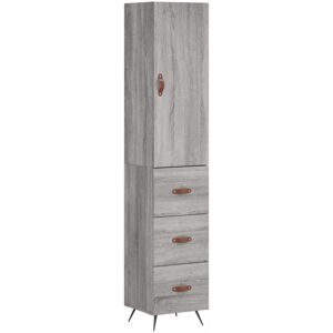 Highboard Grey Sonoma 34.5x34x180 cm Engineered Wood Vidaxl Highboard Grey Sonoma 34.5x34x180 cm Engineered Wood Vidaxl