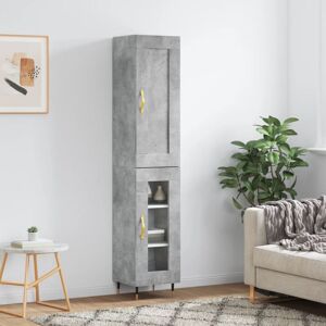 Highboard Concrete Grey 34.5x34x180 cm Engineered Wood Vidaxl Highboard Concrete Grey 34.5x34x180 cm Engineered Wood Vidaxl