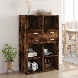 Highboard Smoked Oak 80x42.5x124 cm Engineered Wood Vidaxl Highboard Smoked Oak 80x42.5x124 cm Engineered Wood Vidaxl