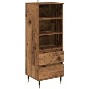 Highboard with Drawer Old Wood 40 x 36 x 110 cm Engineered Wood vidaXL Highboard with Drawer Old Wood 40 x 36 x 110 cm Engineered Wood vidaXL