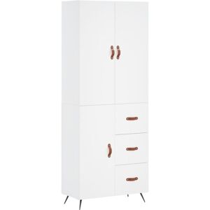 vidaXL White Highboard 69.5x34x180cm Engineered Wood Storage Cabinet vidaXL White Highboard 69.5x34x180cm Engineered Wood Storage Cabinet