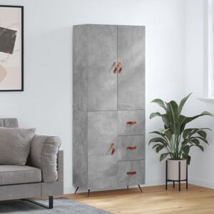 Highboard Concrete Grey 69.5x34x180 cm Engineered Wood Vidaxl Highboard Concrete Grey 69.5x34x180 cm Engineered Wood Vidaxl