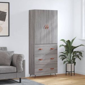 VidaXL Grey Sonoma Highboard - Engineered Wood & Metal - 3 Drawers VidaXL Grey Sonoma Highboard - Engineered Wood & Metal - 3 Drawers