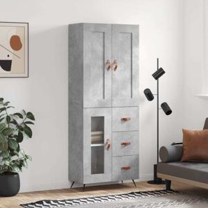 vidaXL Concrete Grey Sideboard with Glass Door - Storage Furniture vidaXL Concrete Grey Sideboard with Glass Door - Storage Furniture