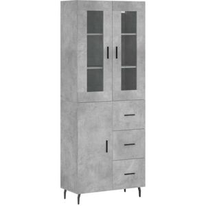 Highboard Concrete Grey 69.5x34x180 cm Engineered Wood Vidaxl Highboard Concrete Grey 69.5x34x180 cm Engineered Wood Vidaxl