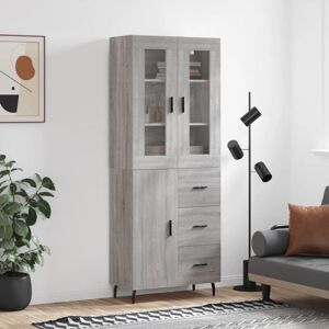 Highboard Grey Sonoma 69.5x34x180 cm Engineered Wood Vidaxl Highboard Grey Sonoma 69.5x34x180 cm Engineered Wood Vidaxl