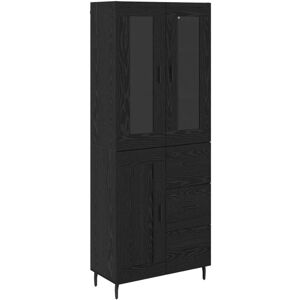 Highboard Black Oak 69.5 x 34 x 180 cm Engineered Wood vidaXL Highboard Black Oak 69.5 x 34 x 180 cm Engineered Wood vidaXL