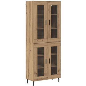 Highboard 2 pcs Artisan Oak Engineered Wood and Glass vidaXL Highboard 2 pcs Artisan Oak Engineered Wood and Glass vidaXL