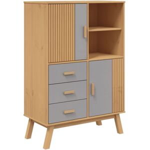 Highboard olden Grey and Brown 85x43x125 cm Solid Wood Pine Vidaxl Highboard olden Grey and Brown 85x43x125 cm Solid Wood Pine Vidaxl