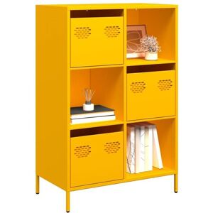 Highboard Mustard Yellow 68x39x103.5 cm Steel Vidaxl Highboard Mustard Yellow 68x39x103.5 cm Steel Vidaxl