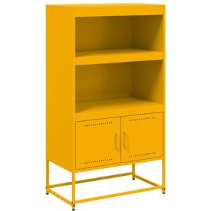 Highboard Mustard Yellow 68.5x38.5x123.5 cm Steel Vidaxl Highboard Mustard Yellow 68.5x38.5x123.5 cm Steel Vidaxl