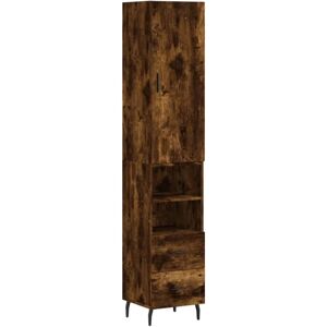 Highboard Smoked Oak 34.5x34x180 cm Engineered Wood Vidaxl Highboard Smoked Oak 34.5x34x180 cm Engineered Wood Vidaxl