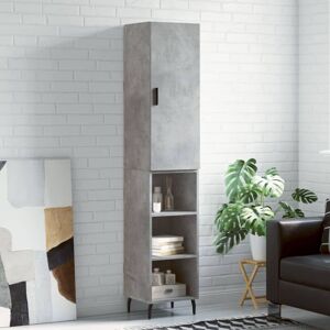 Highboard Concrete Grey 34.5x34x180 cm Engineered Wood Vidaxl Highboard Concrete Grey 34.5x34x180 cm Engineered Wood Vidaxl