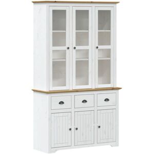 Vidaxl - Highborad 'bodo' White and Brown 115.5x43x200.5cm Solid Wood Pine Vidaxl - Highborad 'bodo' White and Brown 115.5x43x200.5cm Solid Wood Pine