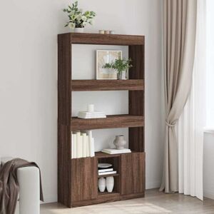 Highboard Brown Oak 92x33x180 cm Engineered Wood Vidaxl Highboard Brown Oak 92x33x180 cm Engineered Wood Vidaxl