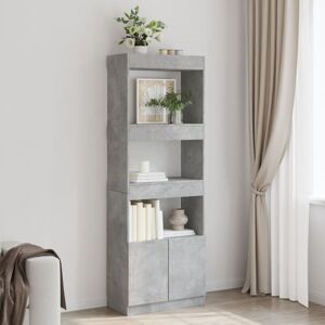 Highboard Concrete Grey 63x33x180 cm Engineered Wood Vidaxl Highboard Concrete Grey 63x33x180 cm Engineered Wood Vidaxl