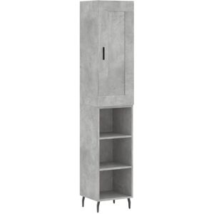 JINLEFU Highboard Concrete Grey 34.5x34x180 cm Engineered Wood vidaXL JINLEFU Highboard Concrete Grey 34.5x34x180 cm Engineered Wood vidaXL