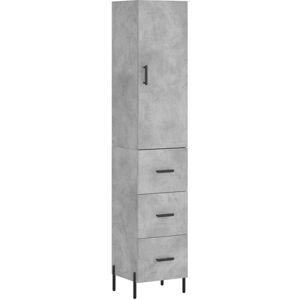 Highboard Concrete Grey 34.5x34x180 cm Engineered Wood Vidaxl Highboard Concrete Grey 34.5x34x180 cm Engineered Wood Vidaxl