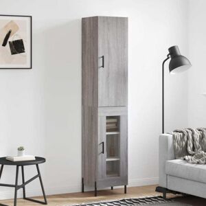Highboard Grey Sonoma 34.5x34x180 cm Engineered Wood Vidaxl Highboard Grey Sonoma 34.5x34x180 cm Engineered Wood Vidaxl