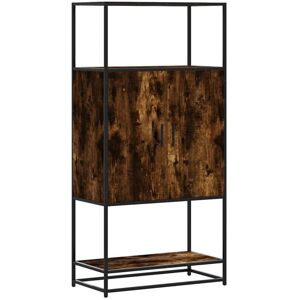 Highboard Smoked Oak 68x35x139 cm Engineered Wood and Metal Vidaxl Highboard Smoked Oak 68x35x139 cm Engineered Wood and Metal Vidaxl