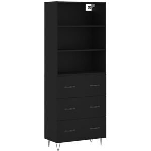 Highboard Black 69.5x34x180 cm Engineered Wood Vidaxl Highboard Black 69.5x34x180 cm Engineered Wood Vidaxl