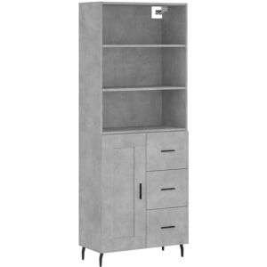 vidaXL Highboard Concrete Grey 69.5x34x180 cm Engineered Wood - Highboard Storage Cabinet vidaXL Highboard Concrete Grey 69.5x34x180 cm Engineered Wood - Highboard Storage Cabinet
