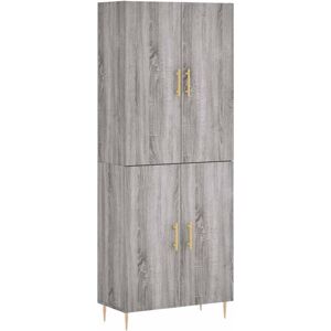 Highboard Grey Sonoma 69.5x34x180 cm Engineered Wood Vidaxl Highboard Grey Sonoma 69.5x34x180 cm Engineered Wood Vidaxl