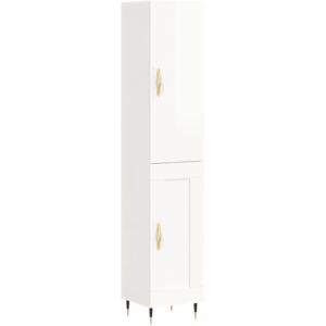 Highboard High Gloss White 34.5x34x180 cm Engineered Wood Vidaxl Highboard High Gloss White 34.5x34x180 cm Engineered Wood Vidaxl