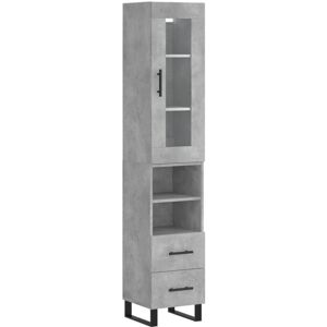 vidaXL Concrete Grey 2-Drawer 2-Shelf Sideboard - Sideboard vidaXL Concrete Grey 2-Drawer 2-Shelf Sideboard - Sideboard