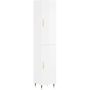 Highboard High Gloss White 34.5x34x180 cm Engineered Wood Vidaxl Highboard High Gloss White 34.5x34x180 cm Engineered Wood Vidaxl