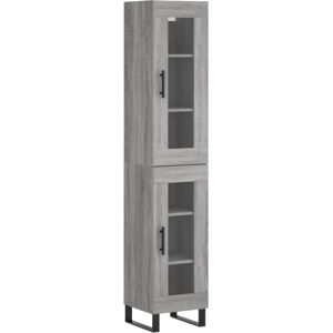 Highboard Grey Sonoma 34.5x34x180 cm Engineered Wood Vidaxl Highboard Grey Sonoma 34.5x34x180 cm Engineered Wood Vidaxl