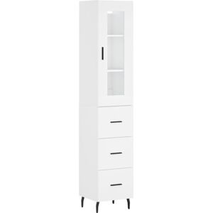 Highboard White 34.5x34x180 cm Engineered Wood Vidaxl Highboard White 34.5x34x180 cm Engineered Wood Vidaxl