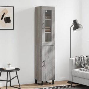 Highboard Grey Sonoma 34.5x34x180 cm Engineered Wood Vidaxl Highboard Grey Sonoma 34.5x34x180 cm Engineered Wood Vidaxl