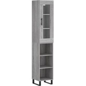 Highboard Grey Sonoma 34.5x34x180 cm Engineered Wood Vidaxl Highboard Grey Sonoma 34.5x34x180 cm Engineered Wood Vidaxl