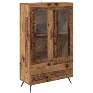 Highboard Old Wood 69.5 x 31 x 115 cm Engineered Wood and Glass vidaXL Highboard Old Wood 69.5 x 31 x 115 cm Engineered Wood and Glass vidaXL