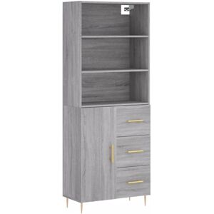 Highboard Grey Sonoma 69.5x34x180 cm Engineered Wood Vidaxl Highboard Grey Sonoma 69.5x34x180 cm Engineered Wood Vidaxl