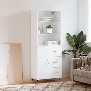 Highboard White 69.5x34x180 cm Engineered Wood Vidaxl Highboard White 69.5x34x180 cm Engineered Wood Vidaxl