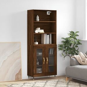 Highboard Brown Oak 69.5x34x180 cm Engineered Wood Vidaxl Highboard Brown Oak 69.5x34x180 cm Engineered Wood Vidaxl