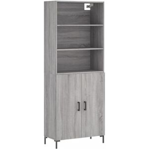 Highboard Grey Sonoma 69.5x34x180 cm Engineered Wood Vidaxl Highboard Grey Sonoma 69.5x34x180 cm Engineered Wood Vidaxl